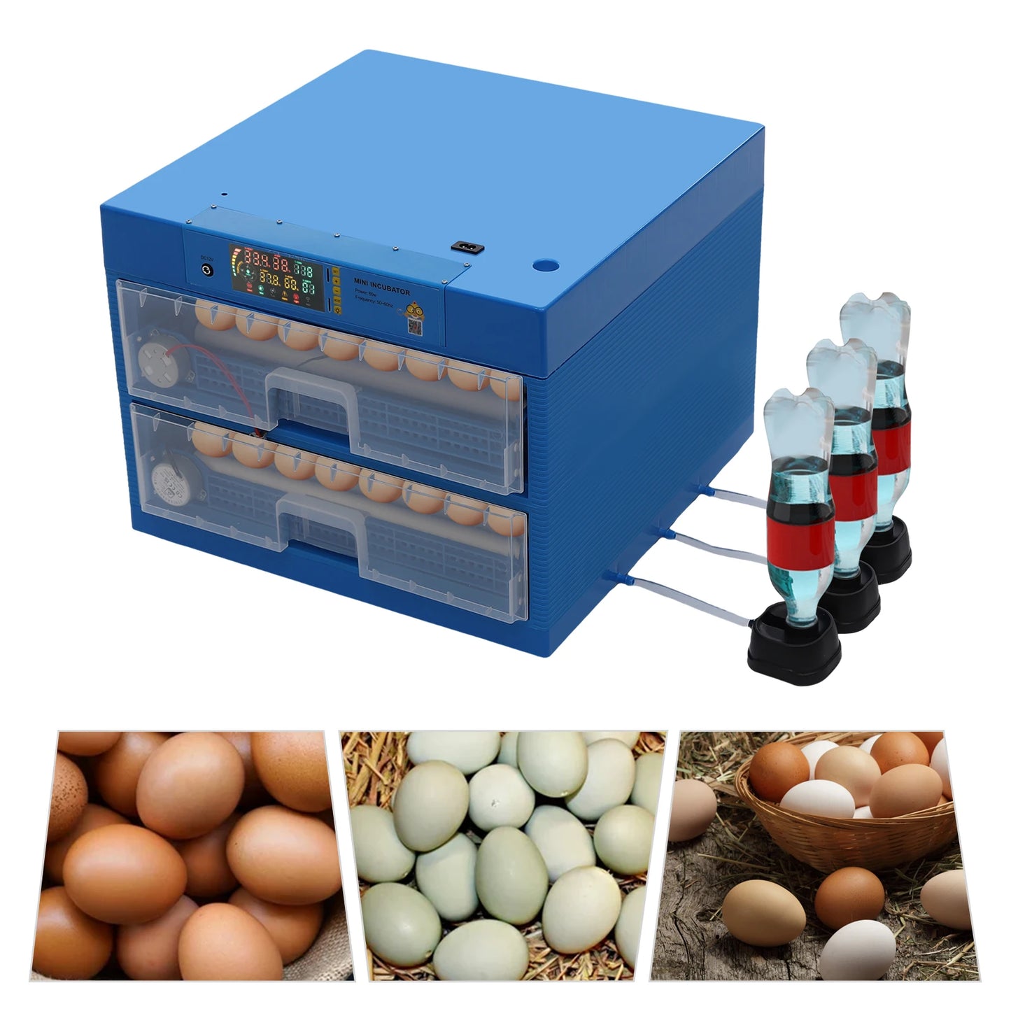 128/192 Chicken Egg Incubator With Automatic Turning & Humidity Control
