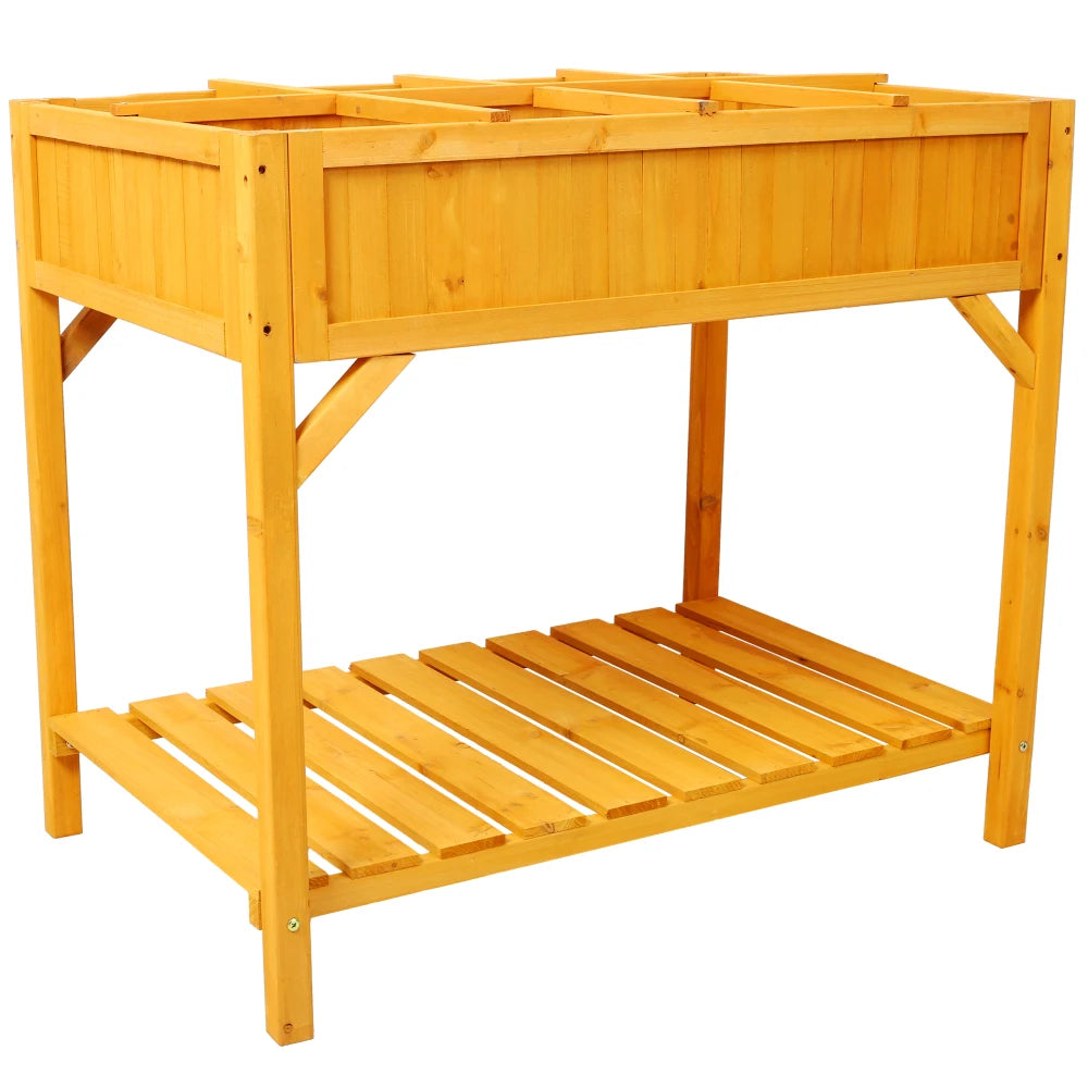 Raised Garden Bed with Legs, with 8 grid