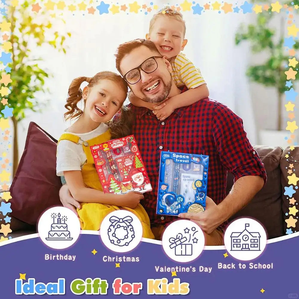 6-Piece Writing Tools 3D Raised Design