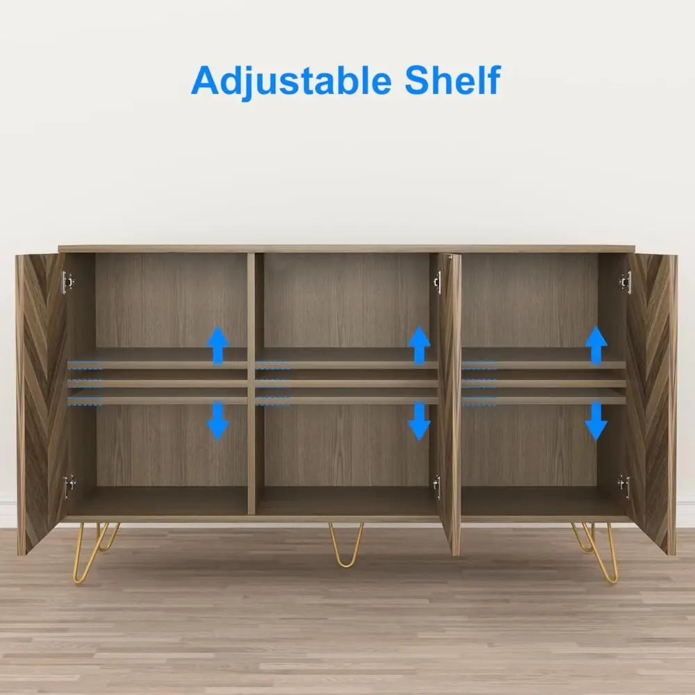 Sideboard Buffet Cabinet,Modern Storage Cabinet With 3 Door