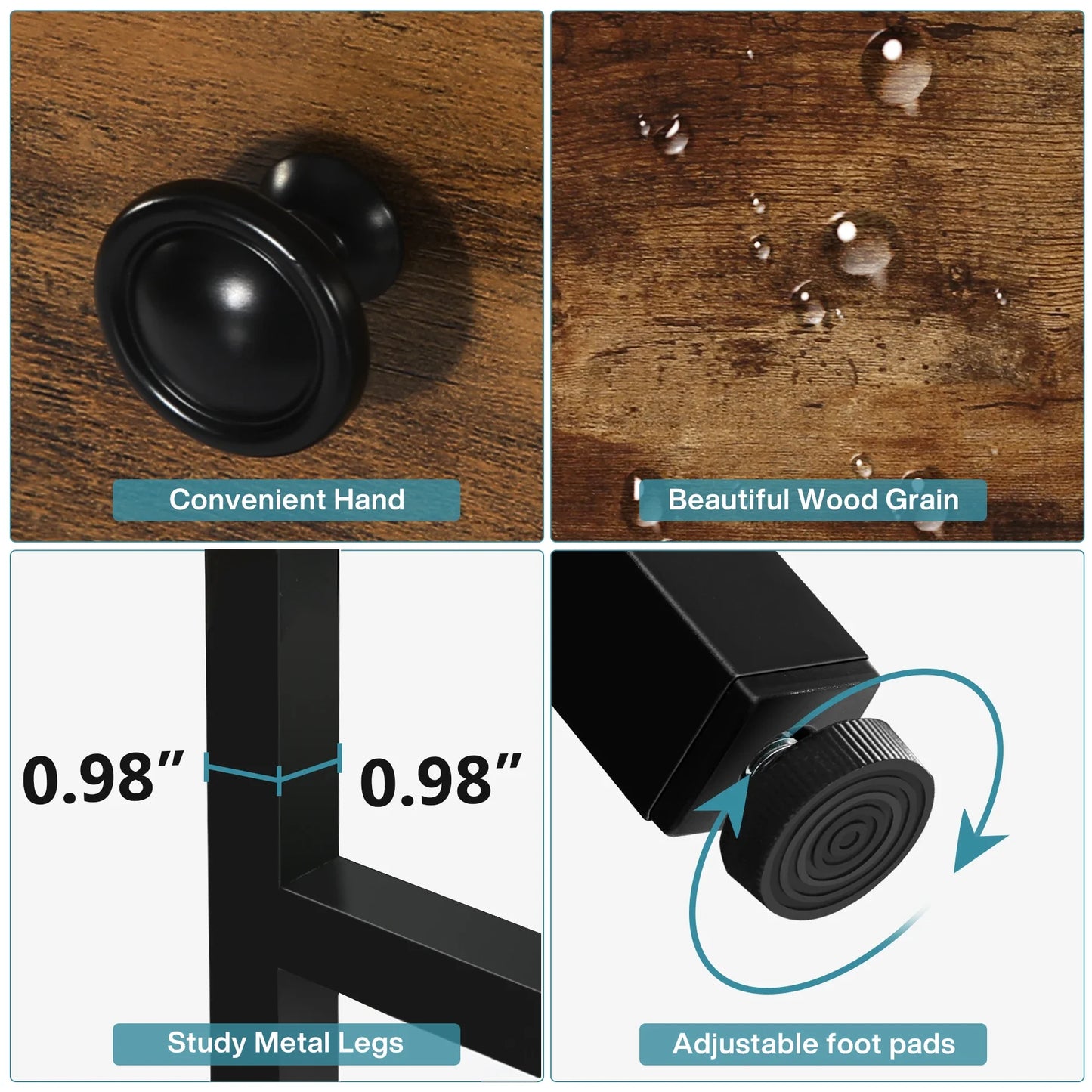 Two Person Desk with 2 Drawers, Long Double Computer Desk