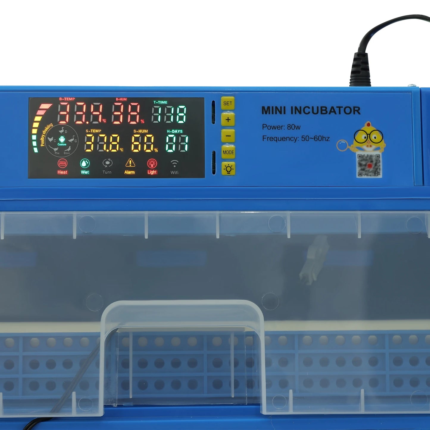 128/192 Chicken Egg Incubator With Automatic Turning & Humidity Control