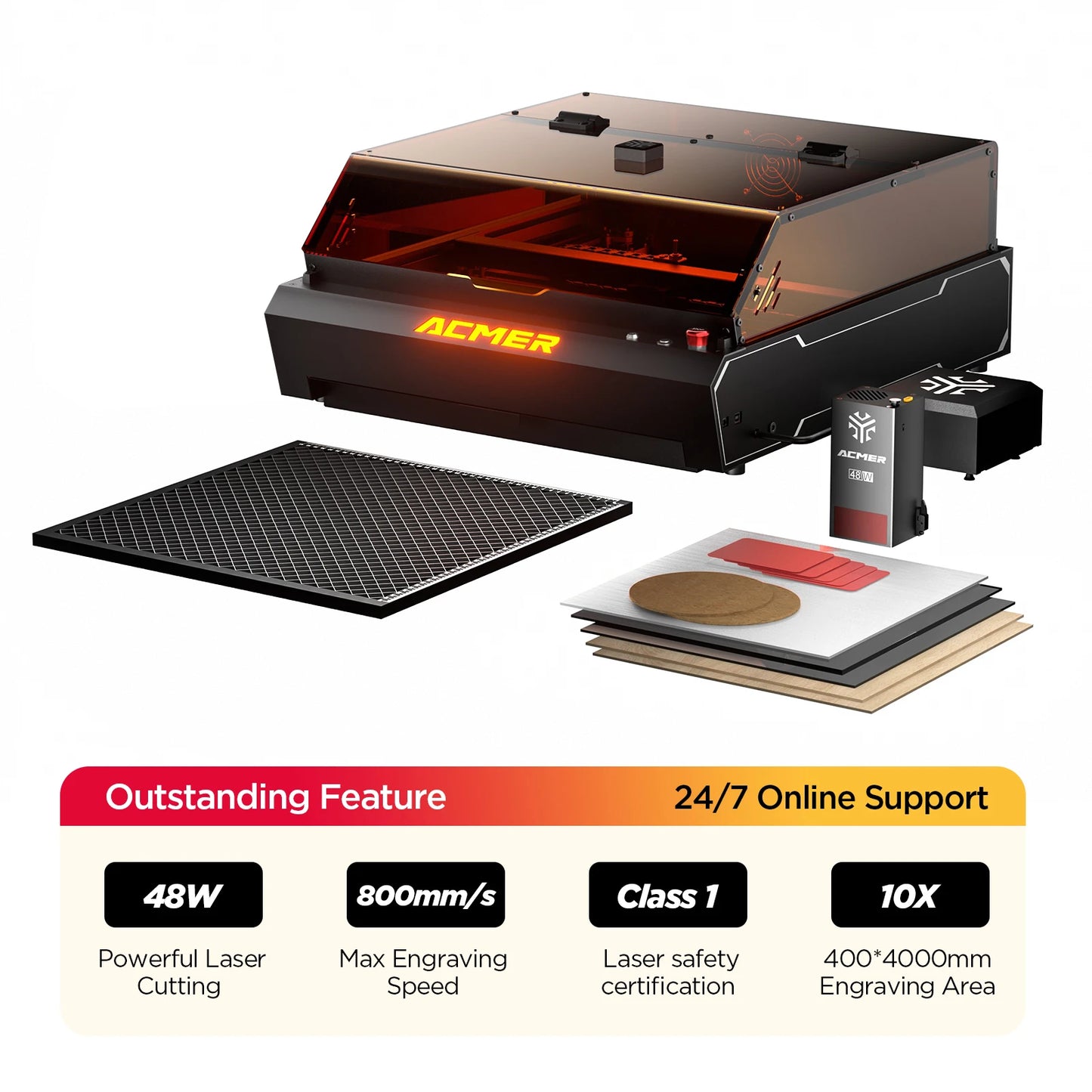 Laser Cutter Engraving Machine Fully Enclosed Dual Laser Craft