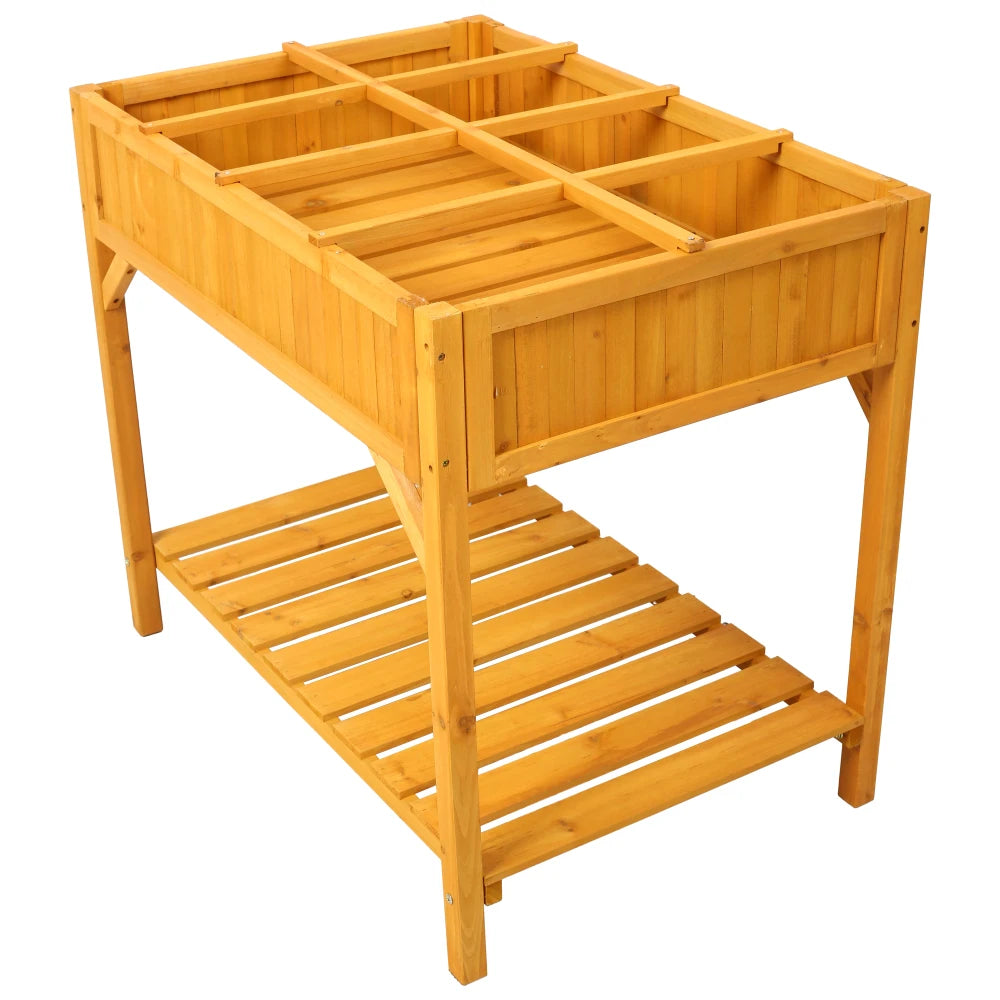 Raised Garden Bed with Legs, with 8 grid