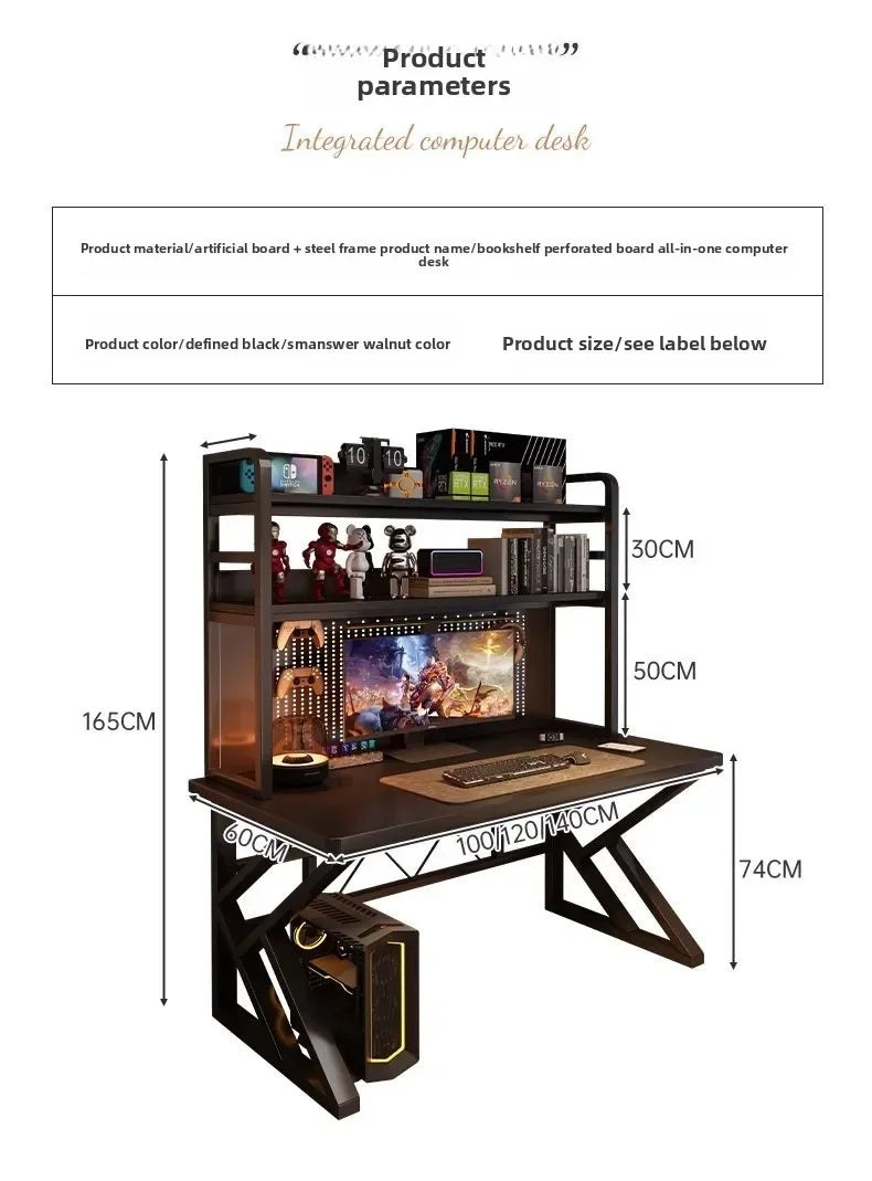 Desk bookshelf integrated desk with hole board