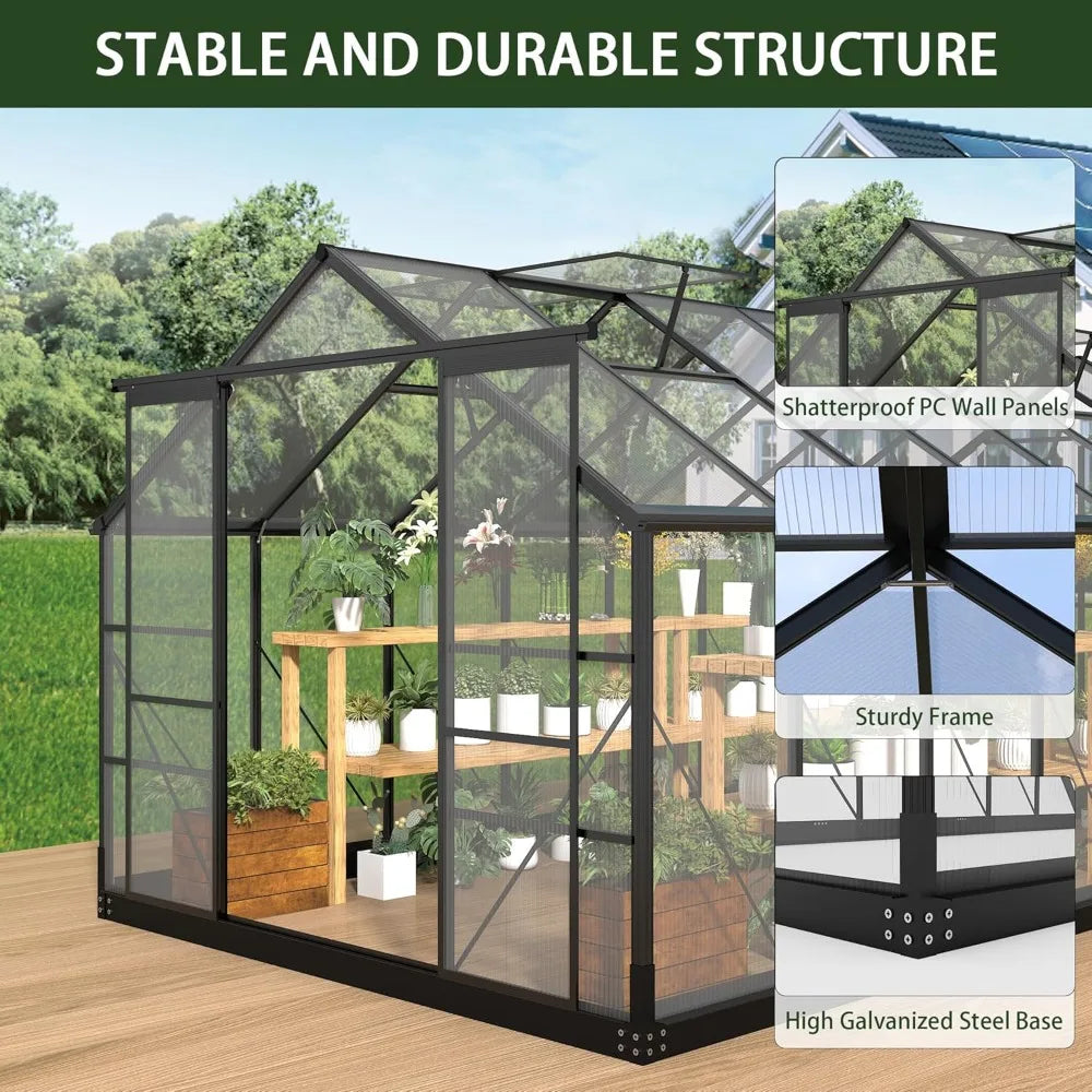 Polycarbonate Greenhouses, 8x16 FT