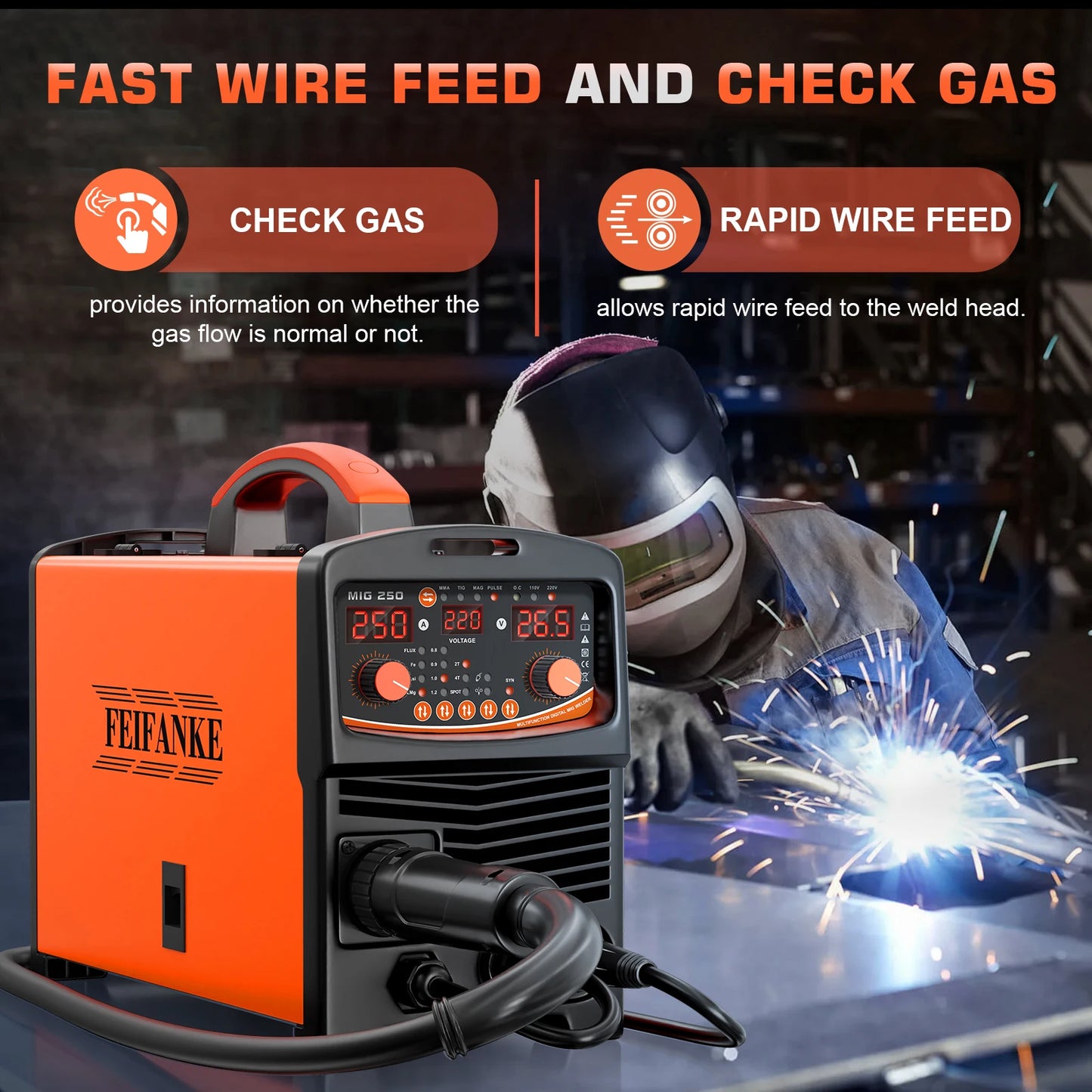 MIG Welder 110V/220V, 6 In 1 Aluminum MIG Welding Machine Metal Craft