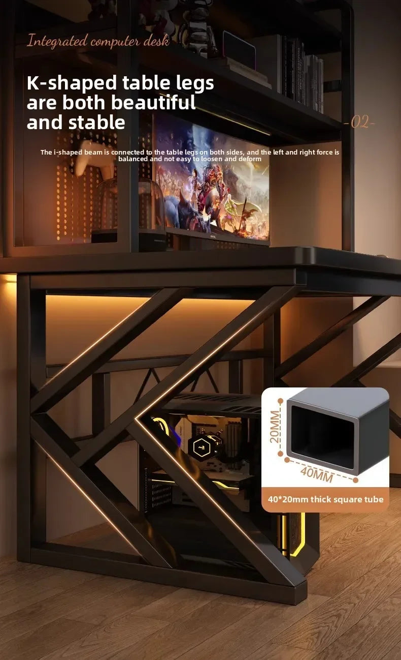 Desk bookshelf integrated desk with hole board