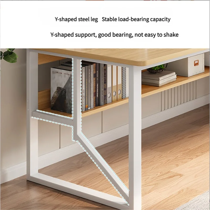 Modern Integrated Desk And Bookshelf