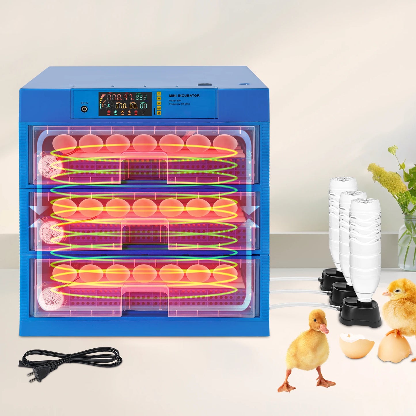 128/192 Chicken Egg Incubator With Automatic Turning & Humidity Control