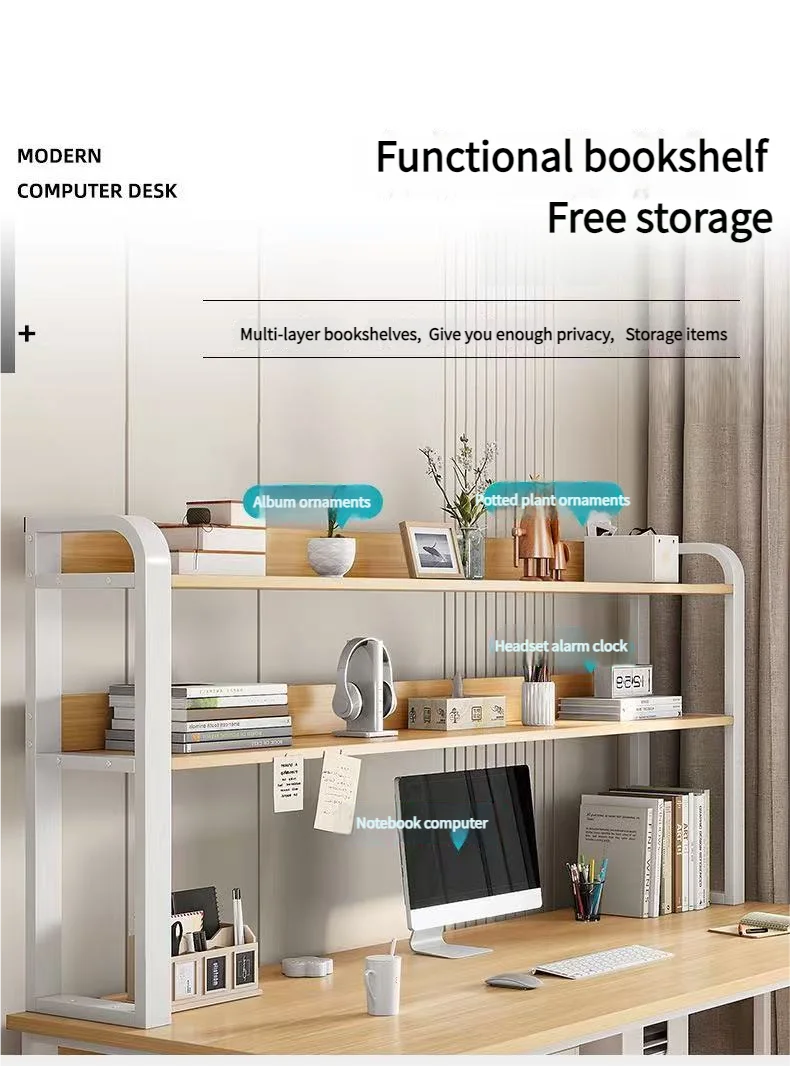 Modern Integrated Desk And Bookshelf