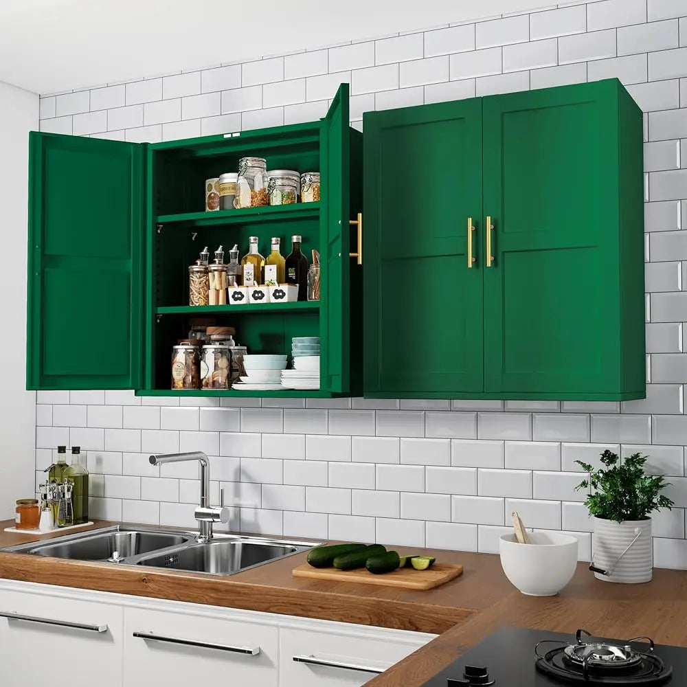 Metal Buffet Sideboard With Doors And Adjustable Shelves