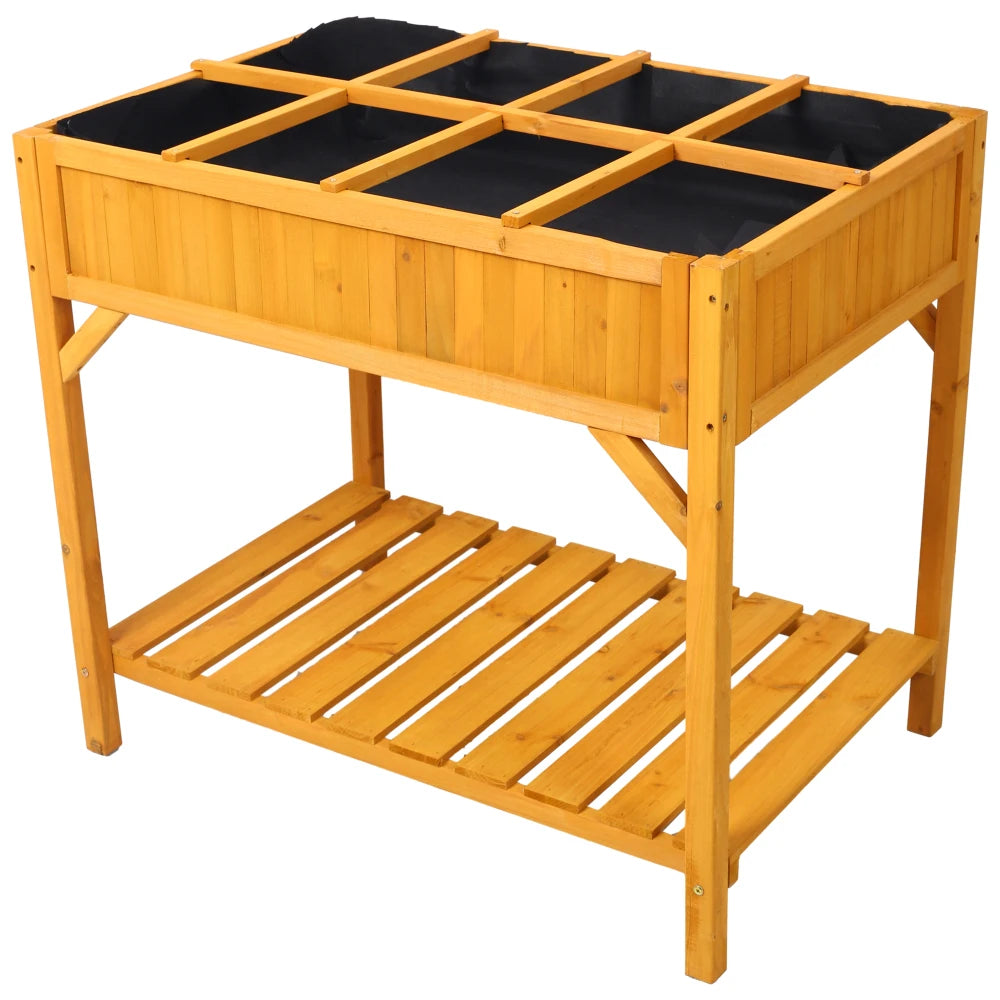 Raised Garden Bed with Legs, with 8 grid