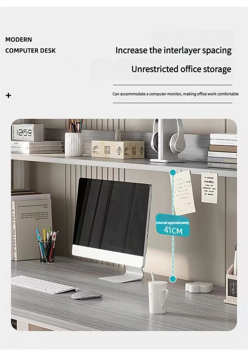 Modern Integrated Desk And Bookshelf