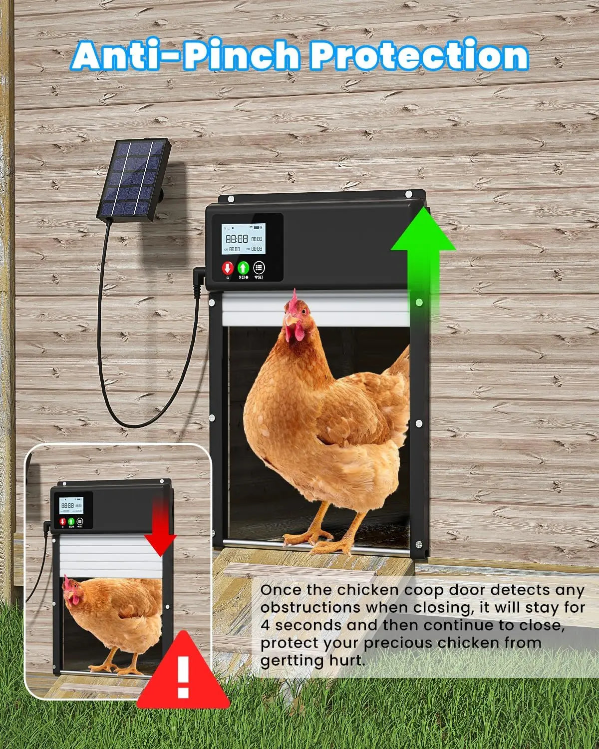 WiFi remote control automatic chicken coop door opener