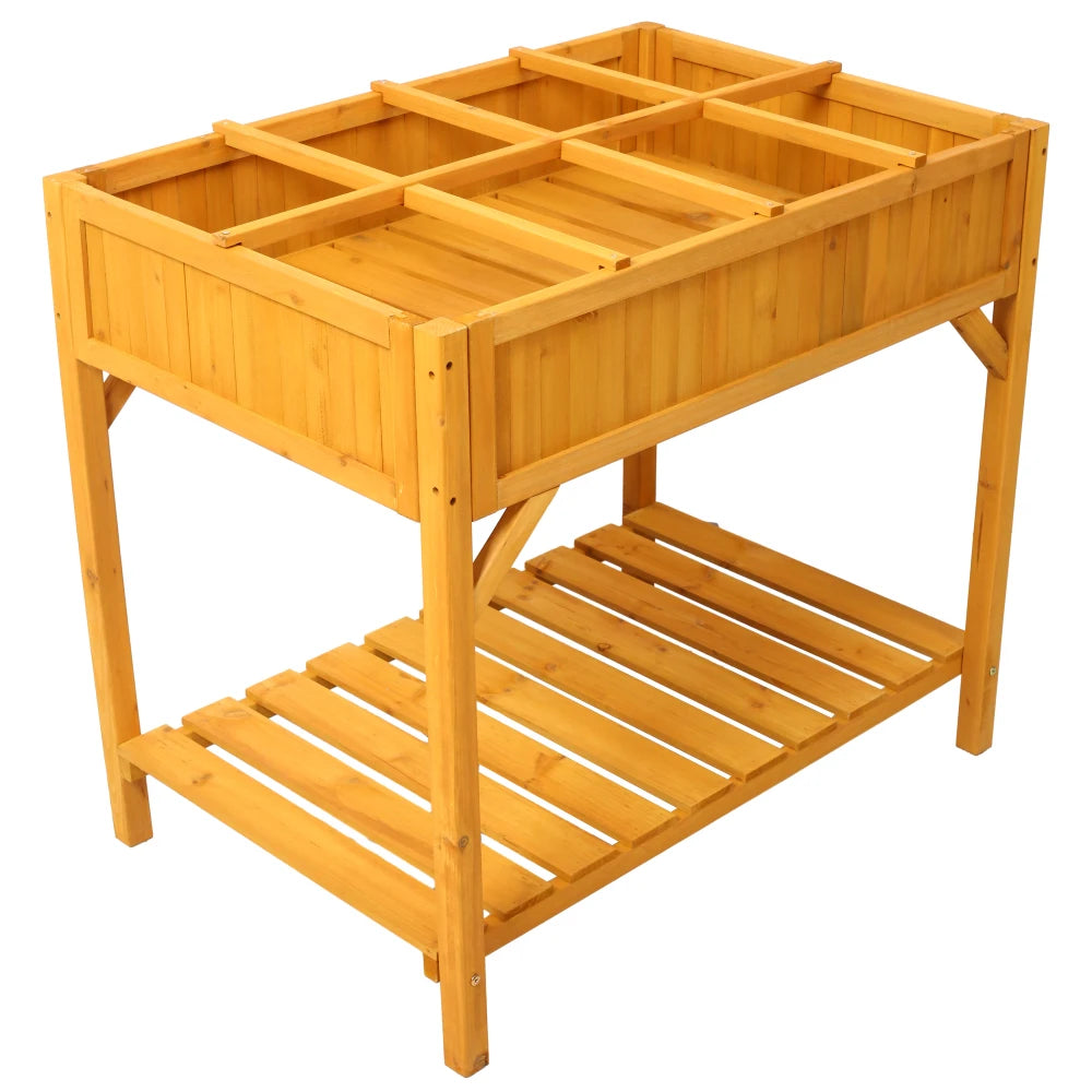 Raised Garden Bed with Legs, with 8 grid