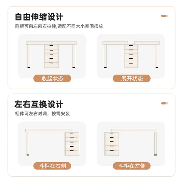 Computer desk with drawers