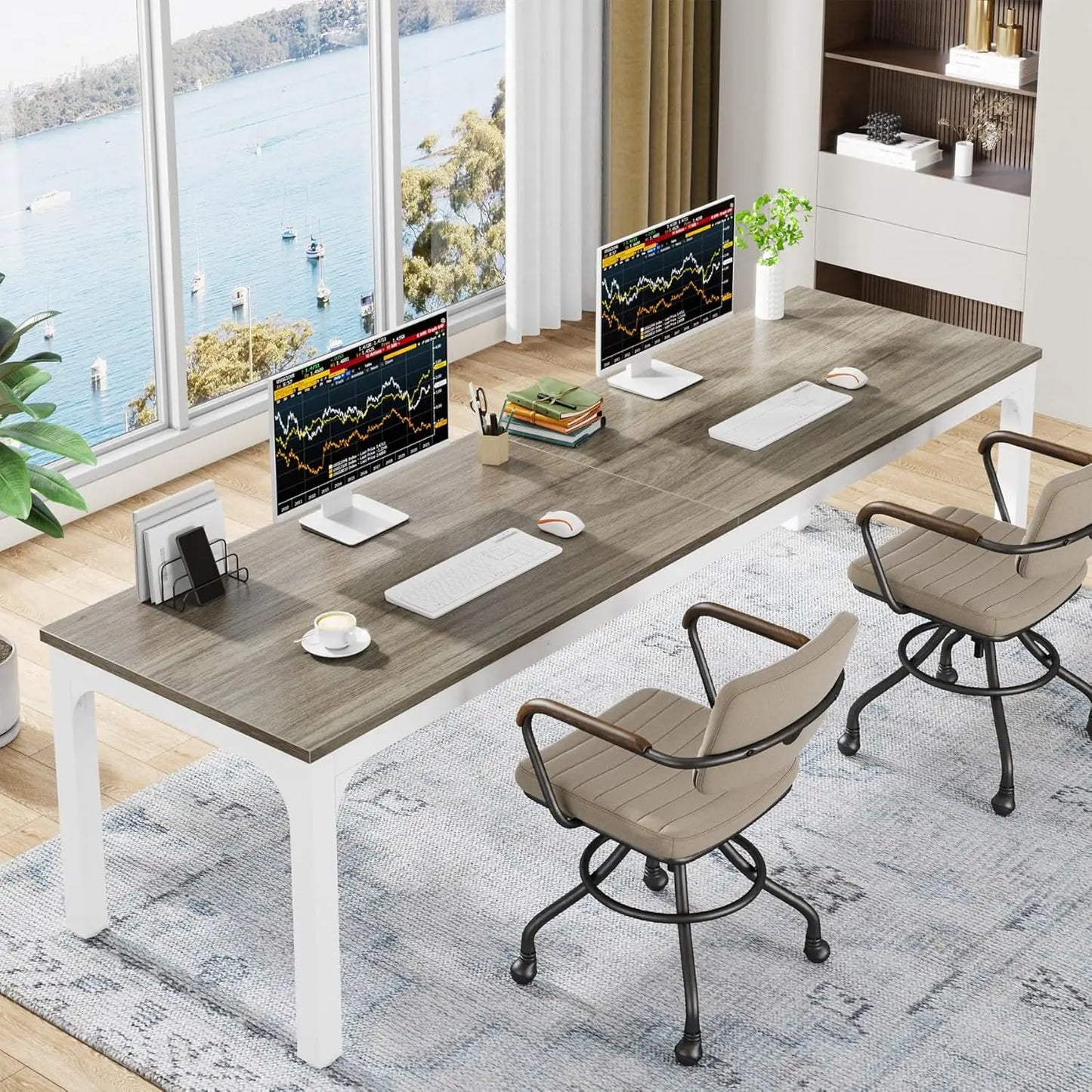 78.7 Inches Extra Long Computer Desk 2 Person Desk