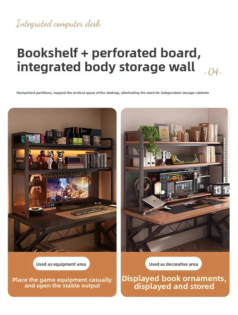 Desk bookshelf integrated desk with hole board