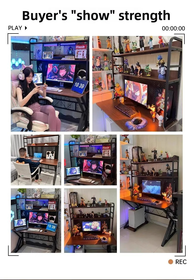 Desk bookshelf integrated desk with hole board