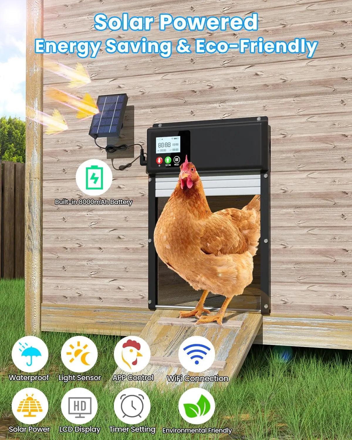 WiFi remote control automatic chicken coop door opener