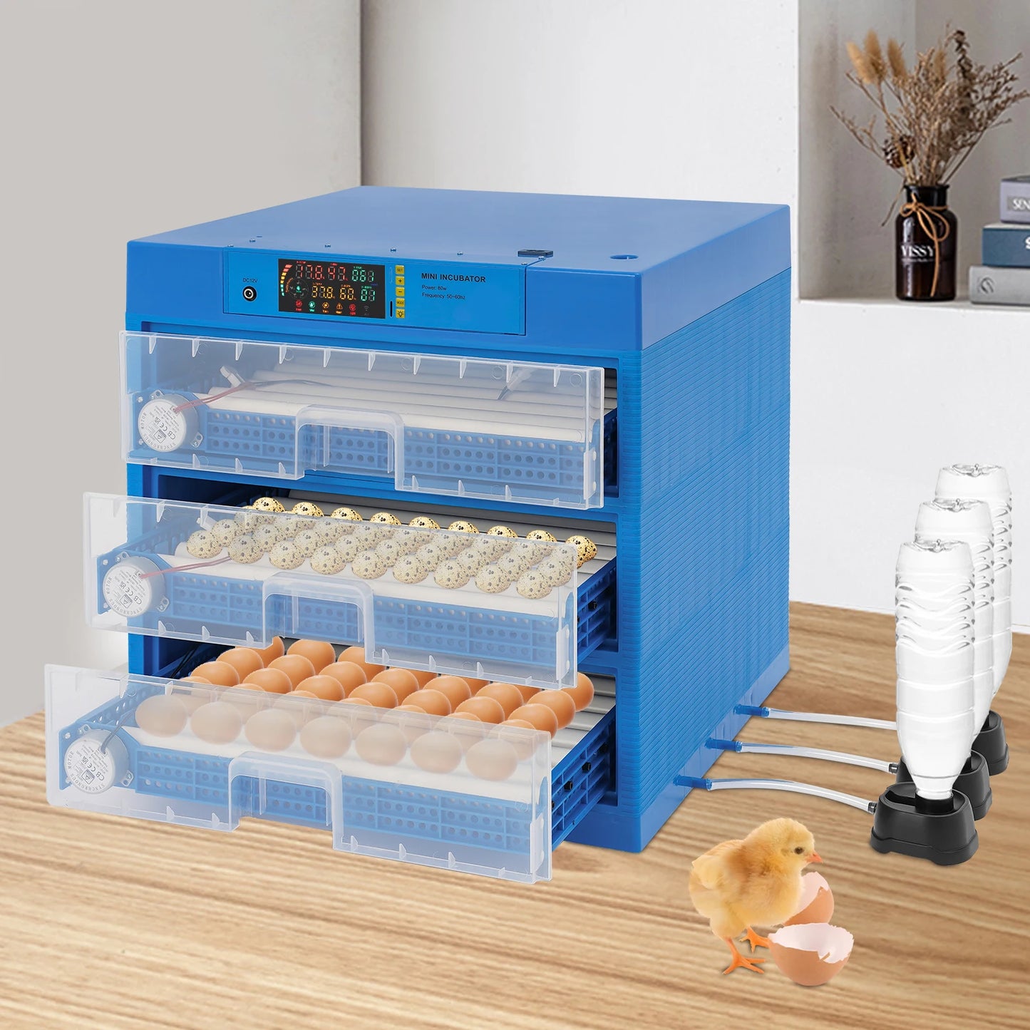 128/192 Chicken Egg Incubator With Automatic Turning & Humidity Control