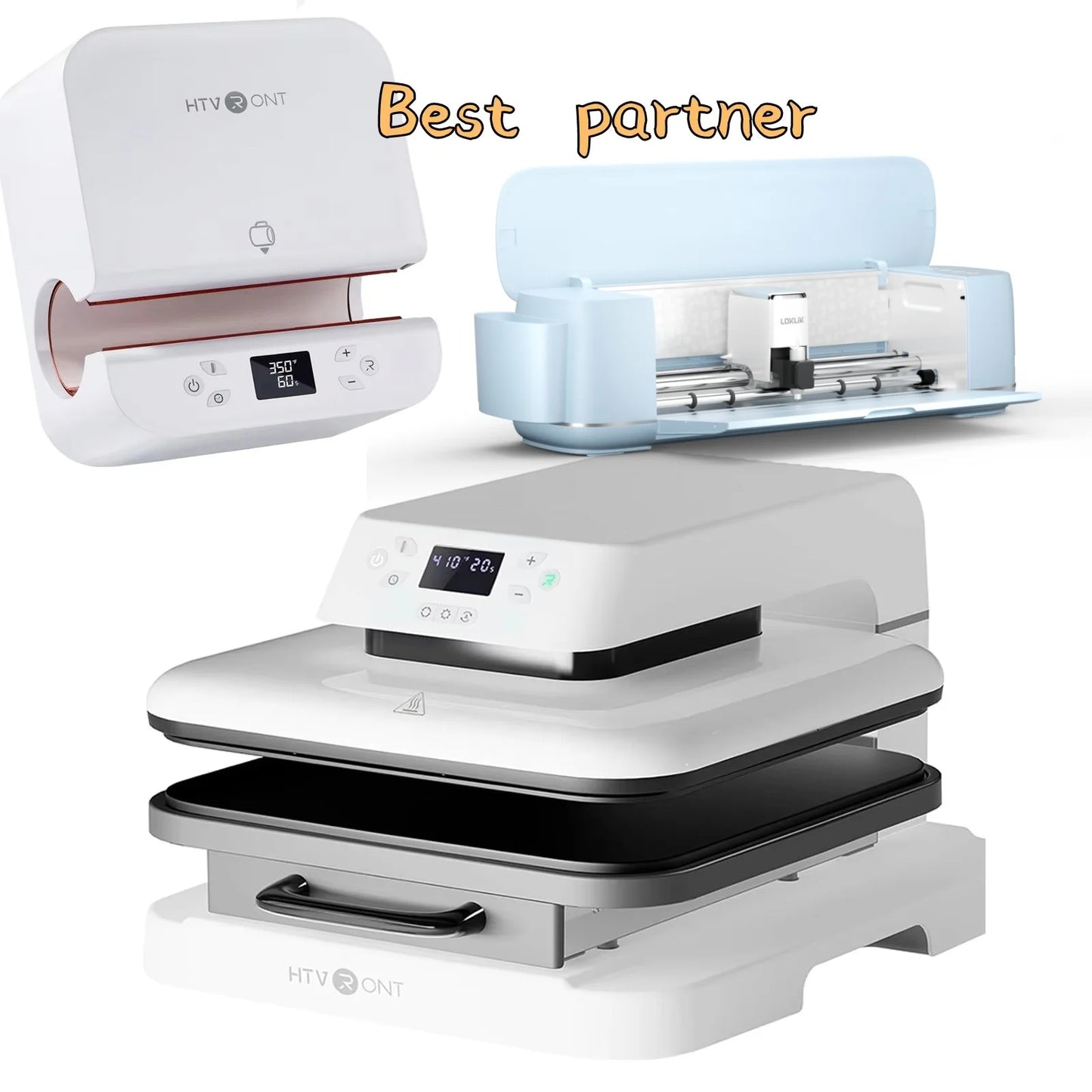Bundle Auto Heat Press Machine & Tumbler Heat Press & Vinyl Plotter Cutting Machine Craft Bundle