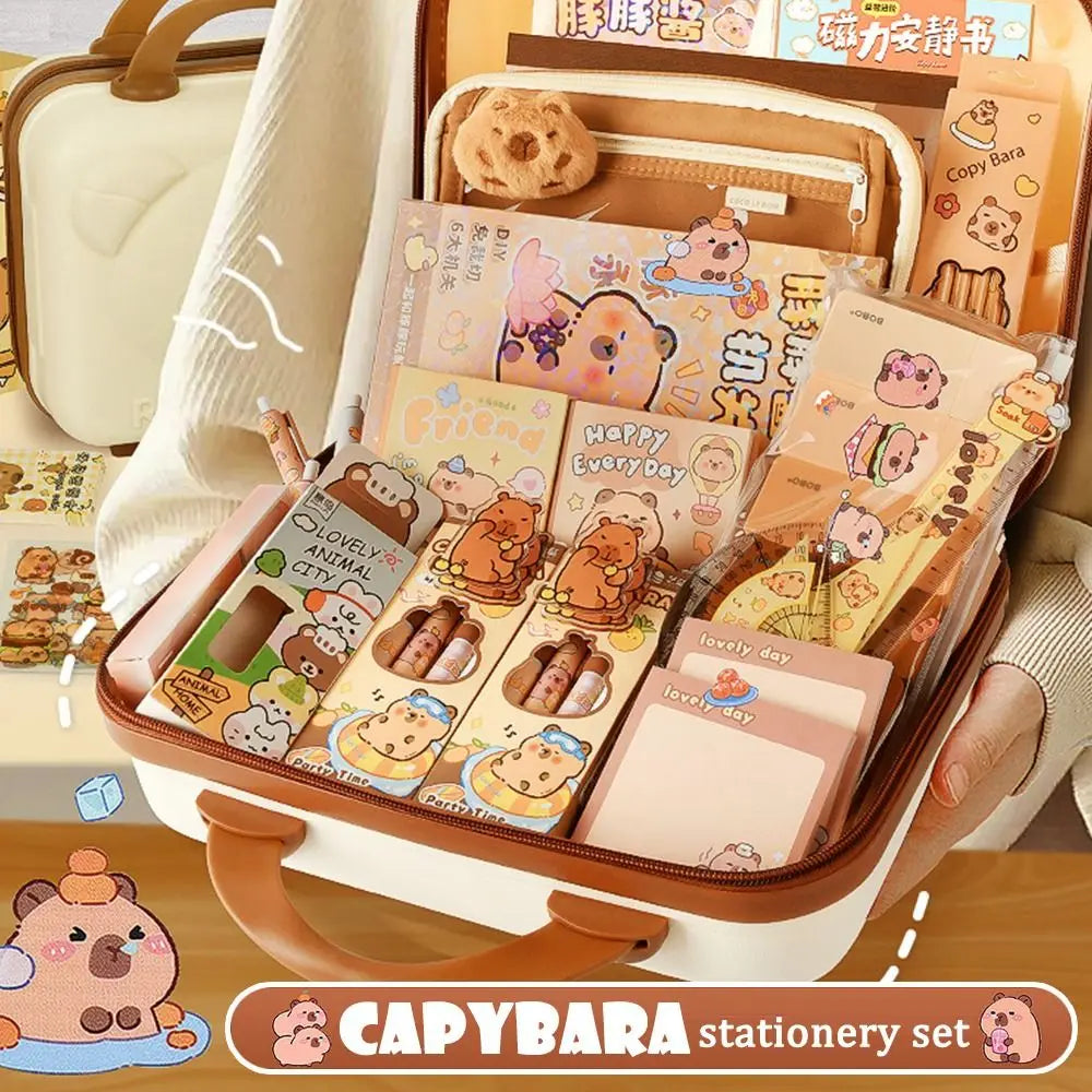 Large Capacity Capybara Stationery Set Pencil Case