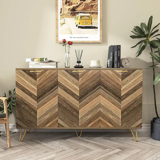 Sideboard Buffet Cabinet,Modern Storage Cabinet With 3 Door