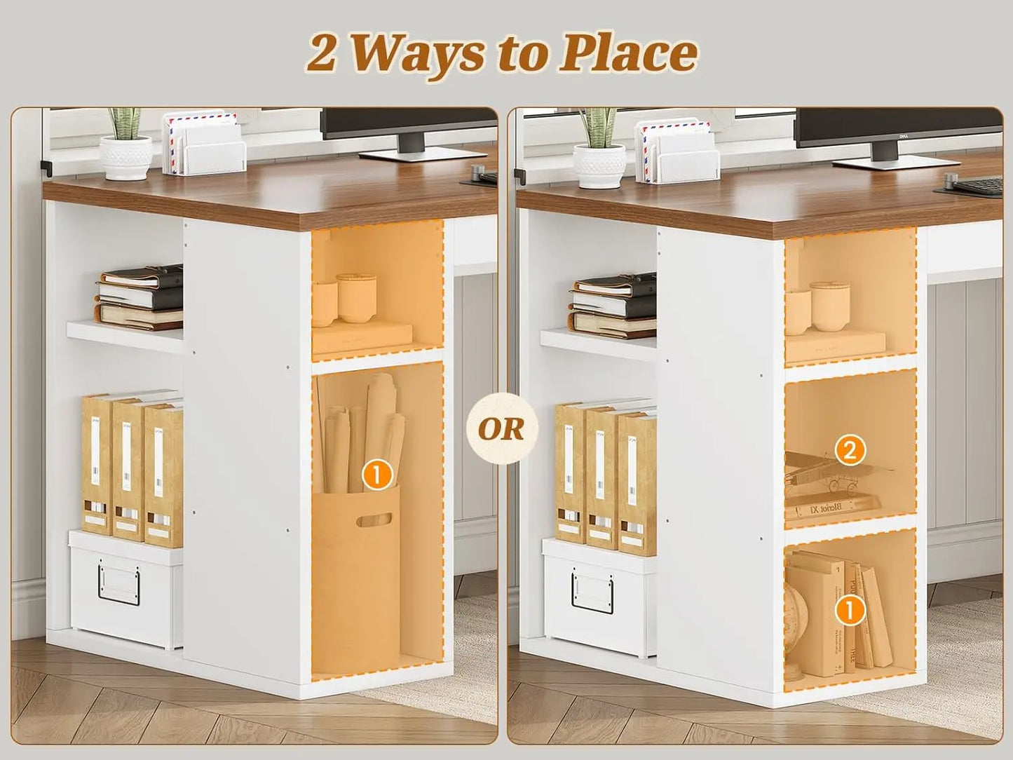 96.5" Computer Desk with Drawers,2 Person Desk