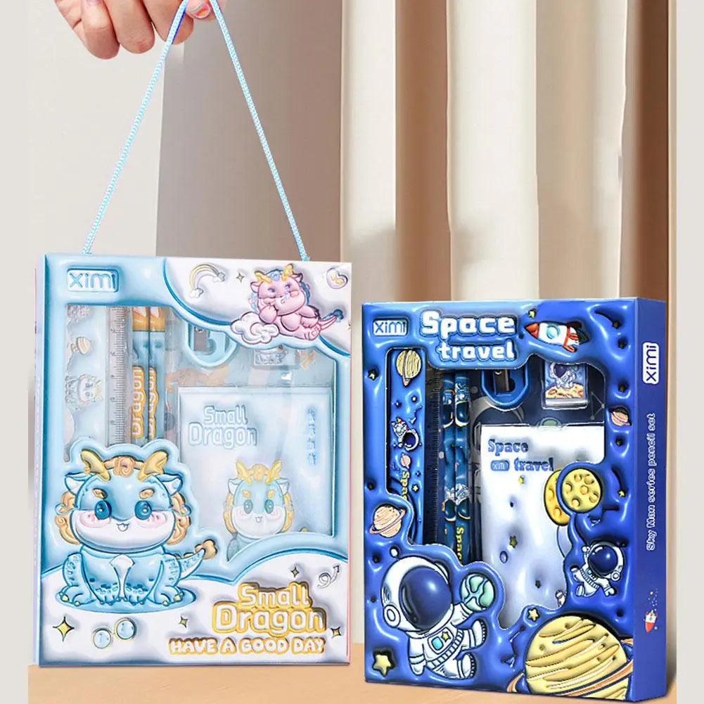 6-Piece Writing Tools 3D Raised Design