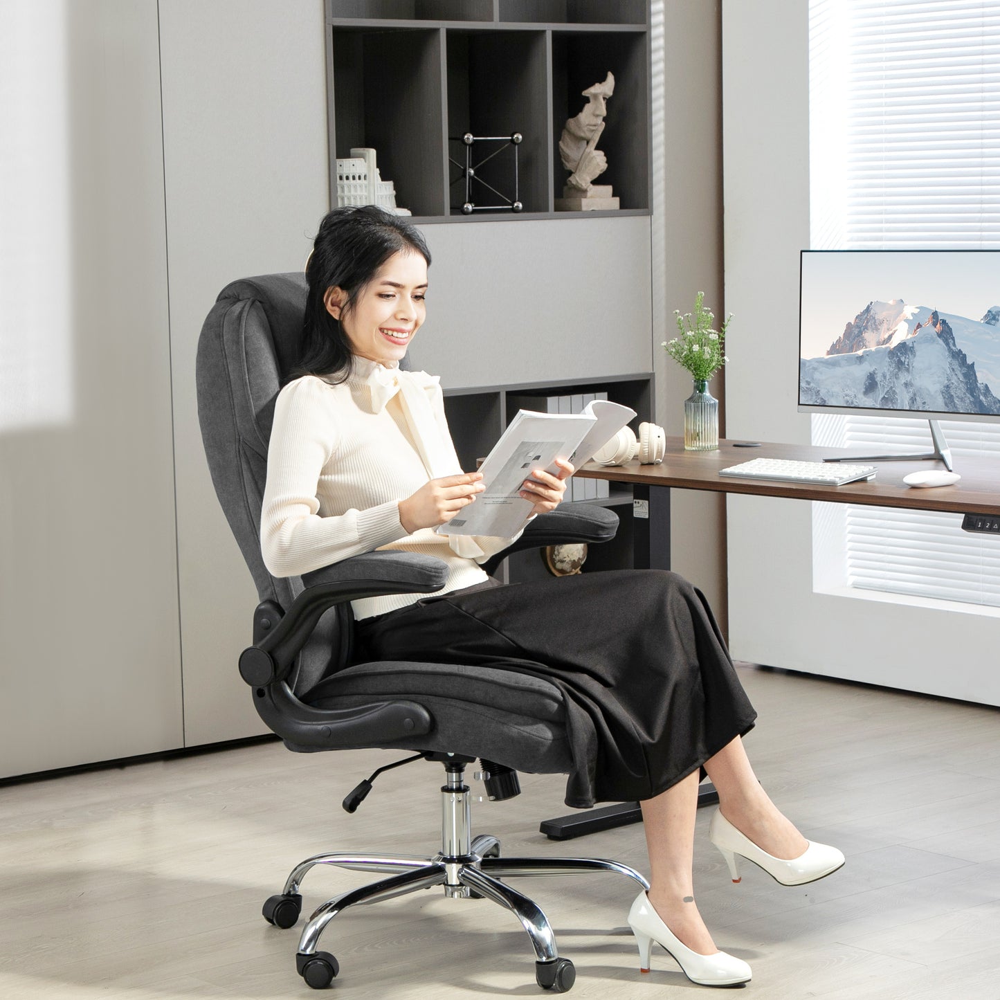 Desk Chair With Flip-up Armrest