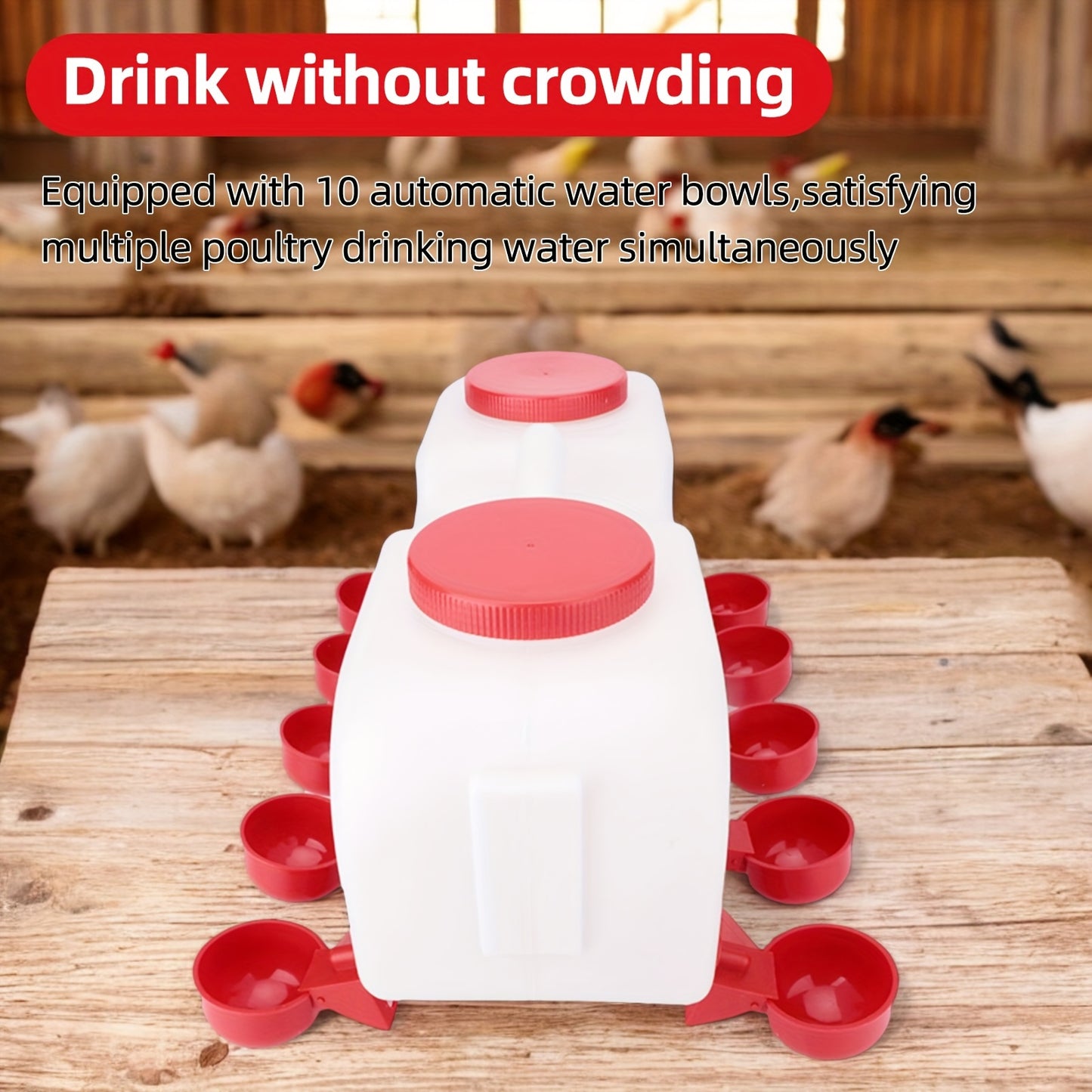 Automatic Plastic Poultry Water Feeder - 1pc, Automatic Water Dispenser for Chicken Coop