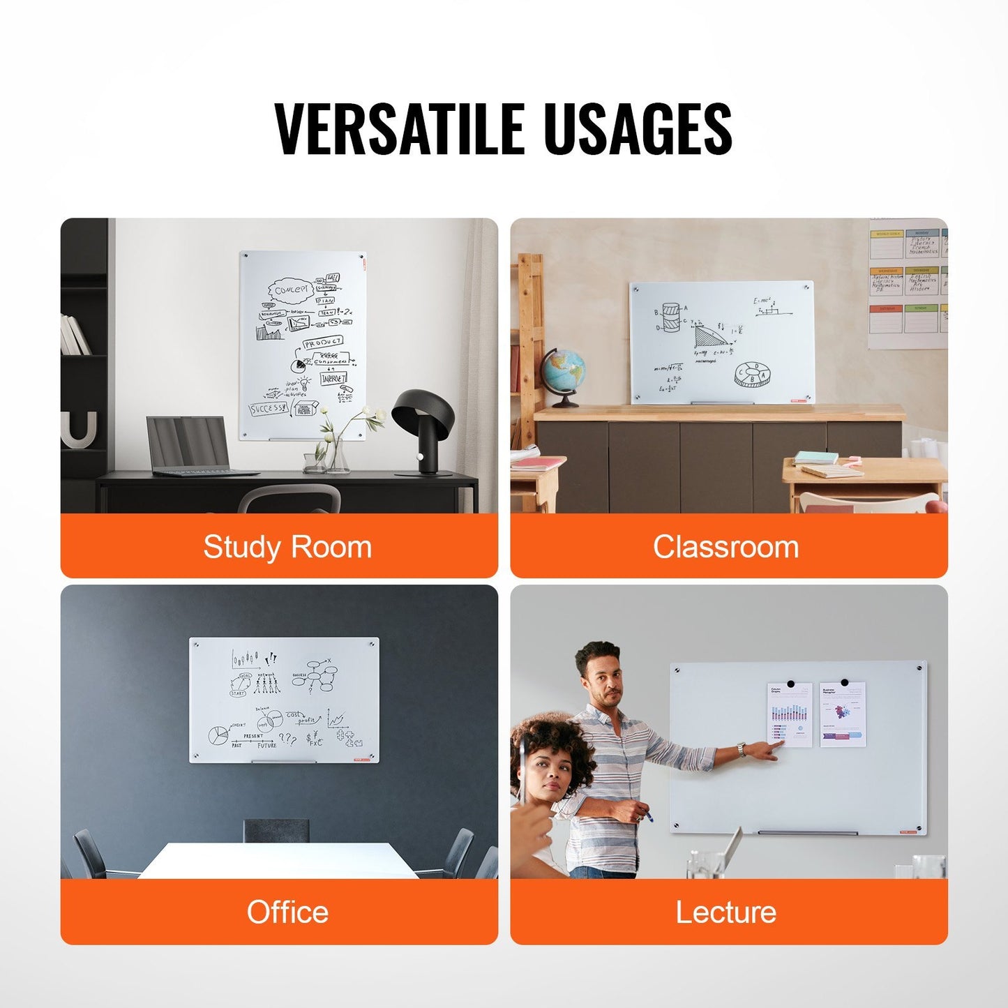 Magnetic Glass Whiteboard 36x24