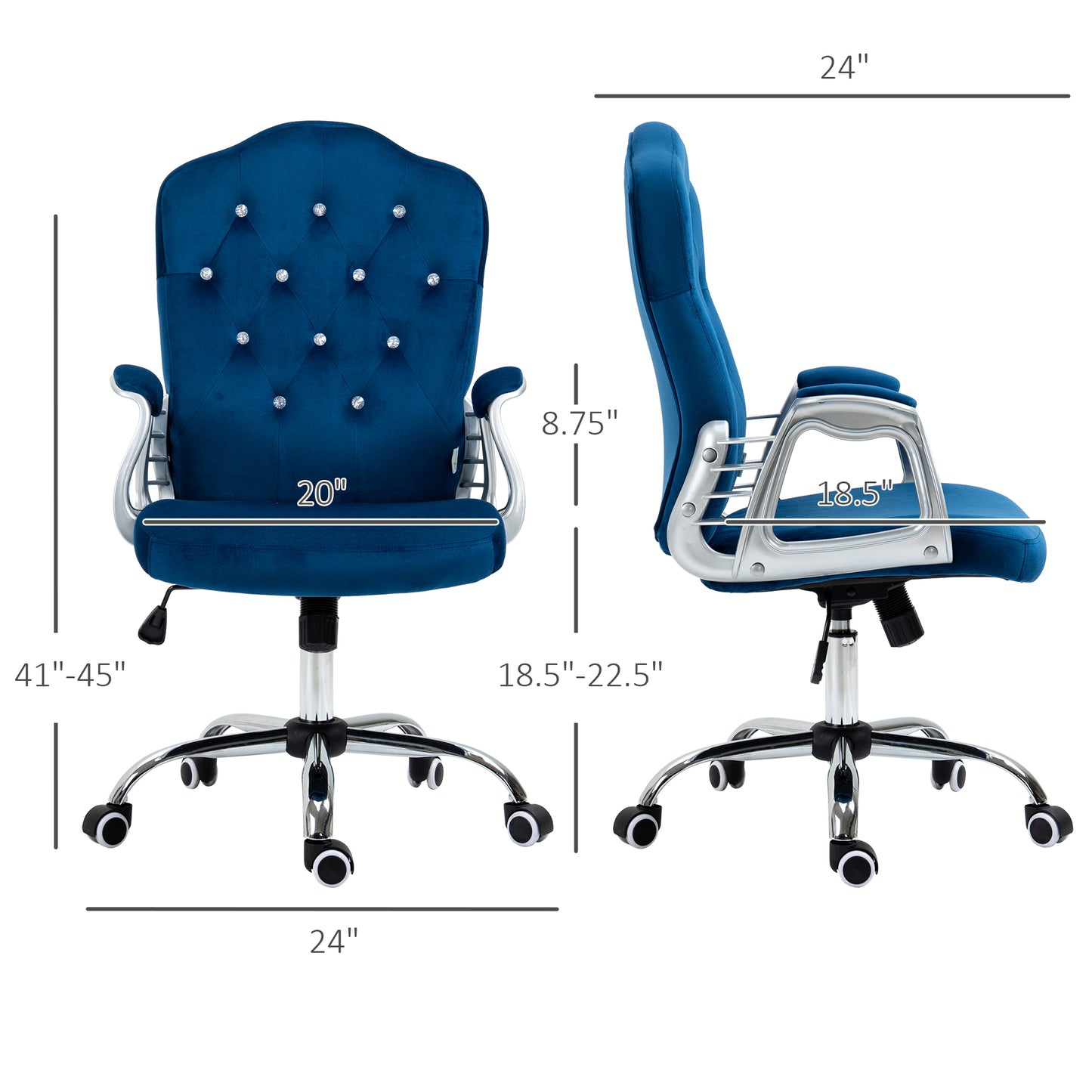 Velvet Office Chair Desk Chair with 360 Degree Swivel