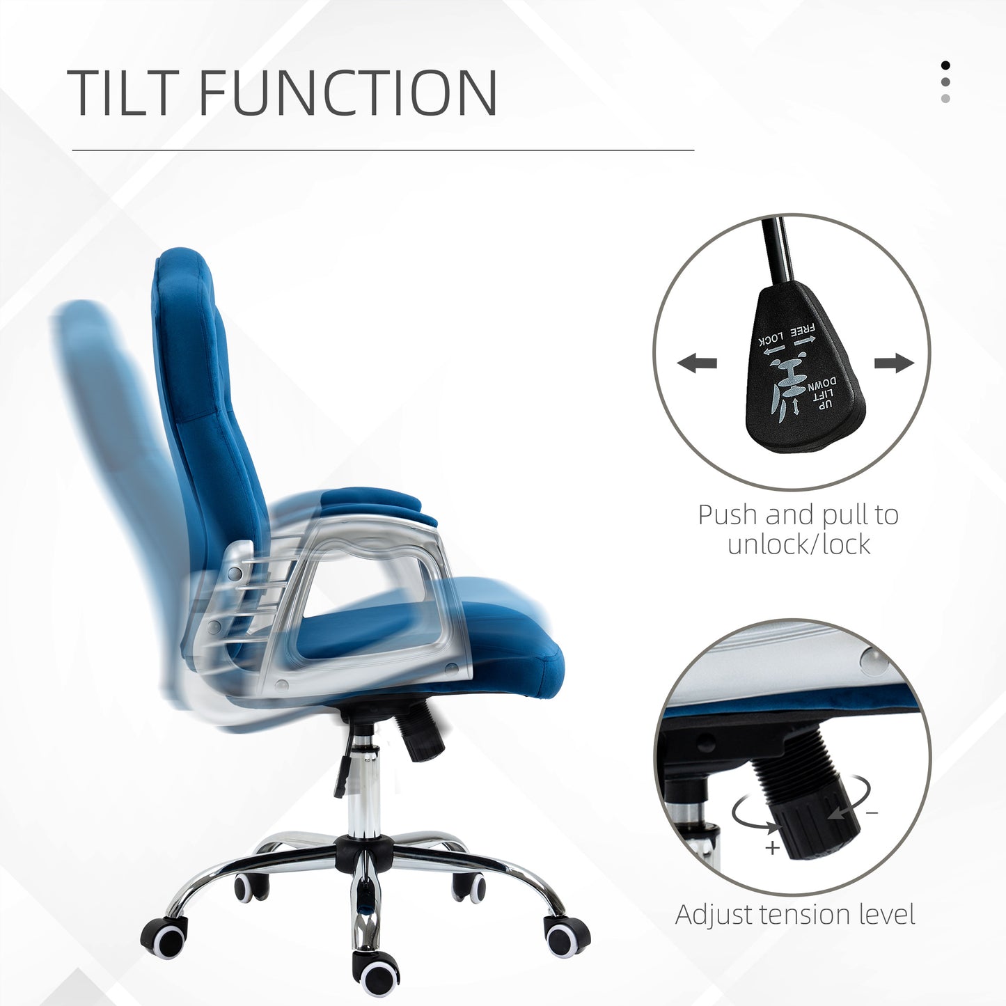 Velvet Office Chair Desk Chair with 360 Degree Swivel