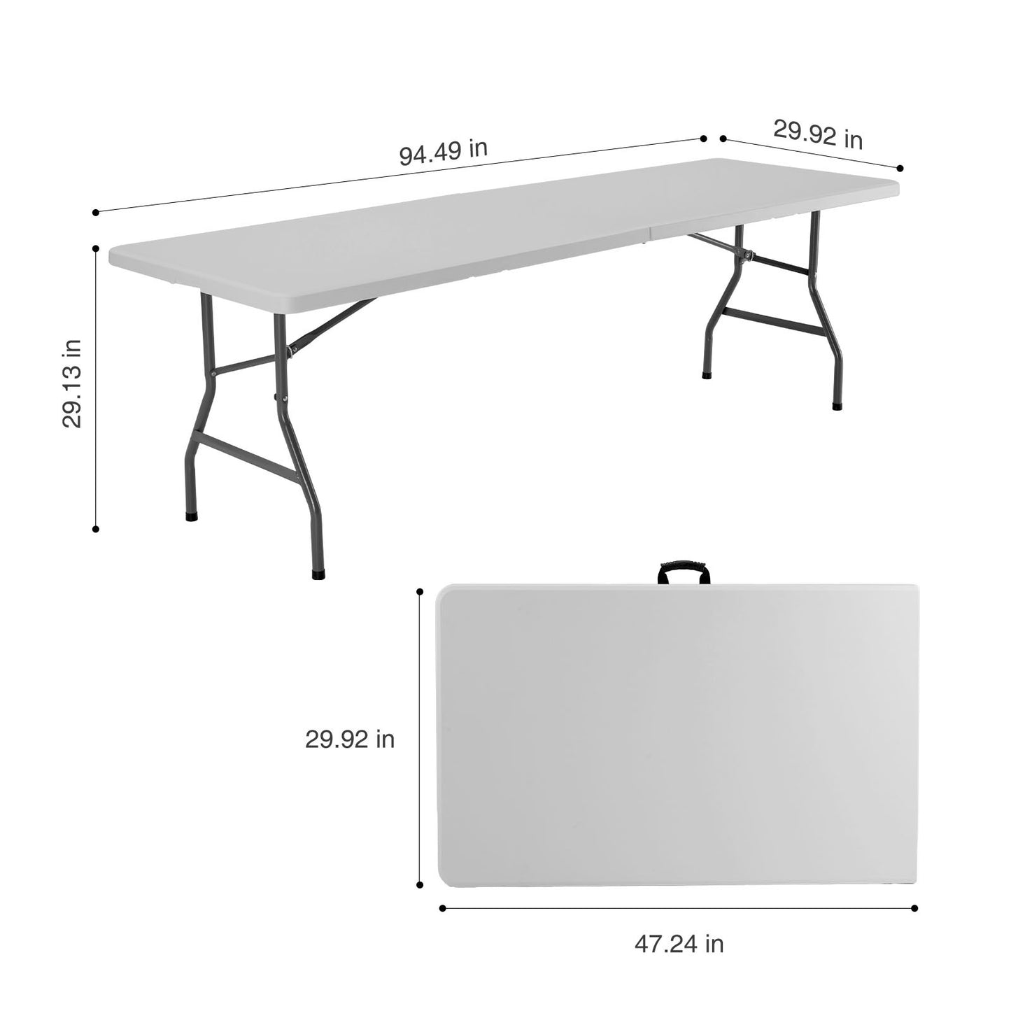 Folding Table Outdoor Indoor Heavy Duty Portable Table With Carrying Handle