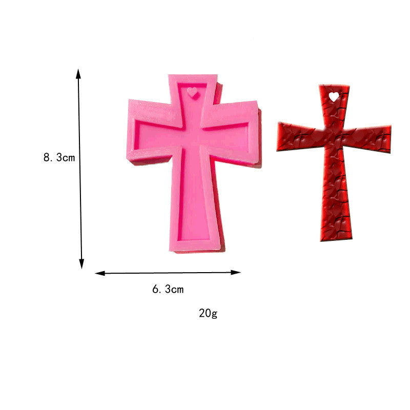 European And American Cross Epoxy Keychain Mould