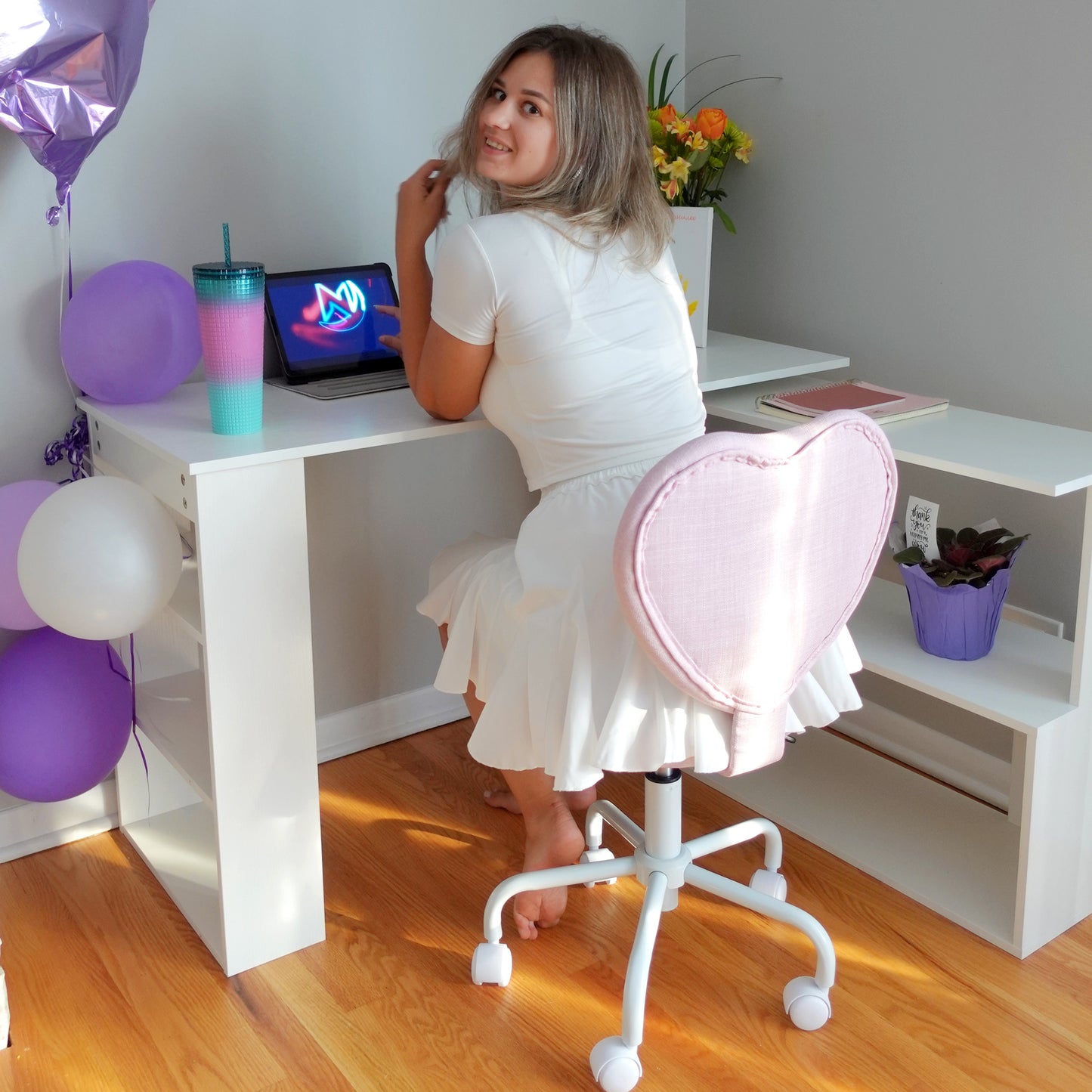 Heart Shape Swivel Desk Chair