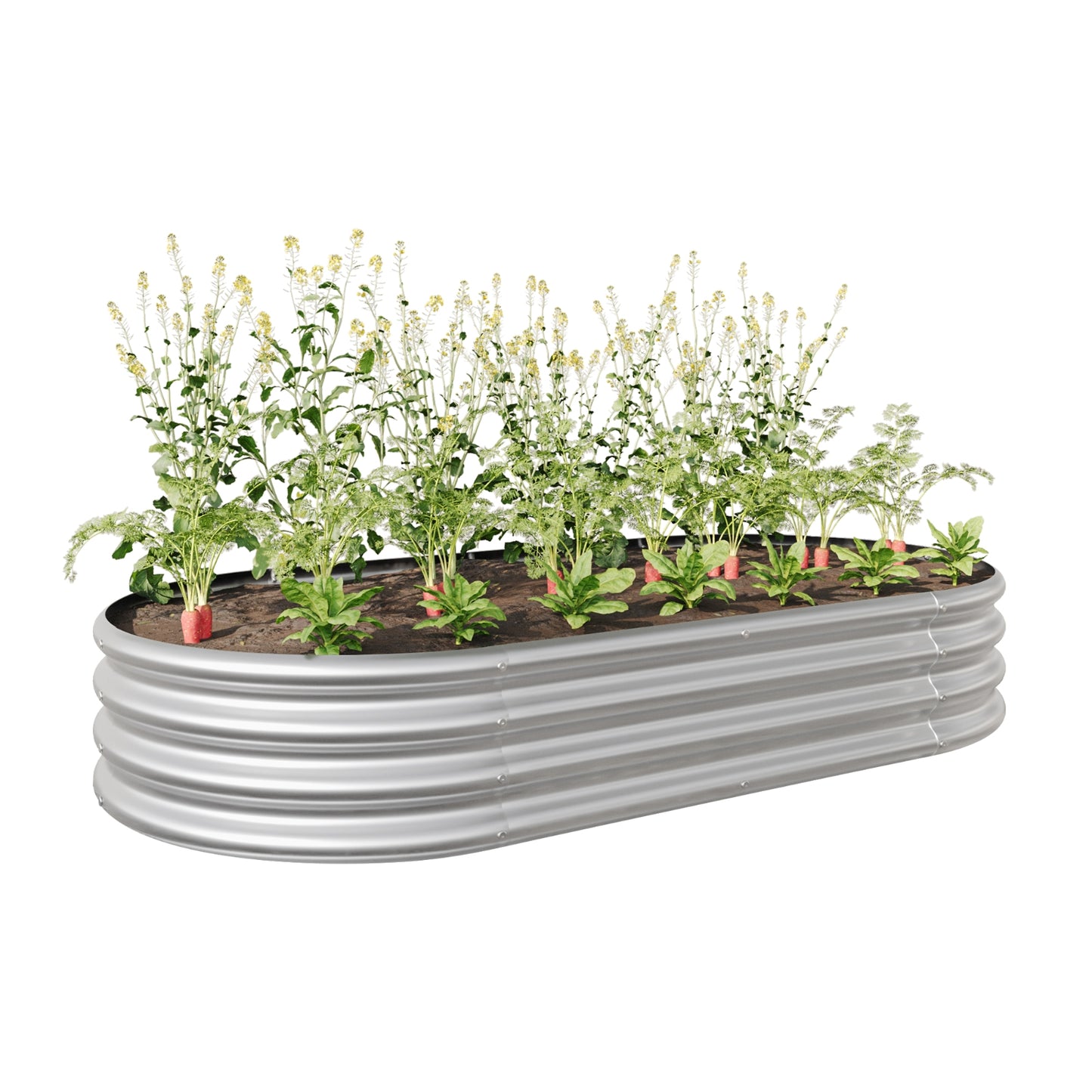 Oval Large Metal Raised Garden Bed For Plants