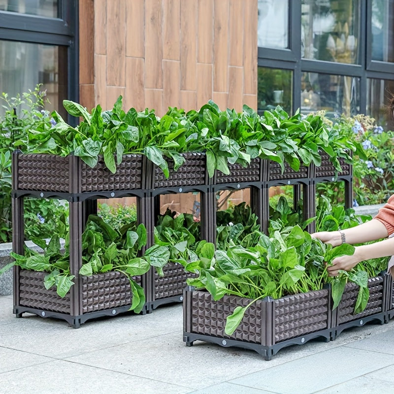 Extra-Large 16X16 Inch Rectangular Plastic Planter - Ideal For Vegetable Gardening