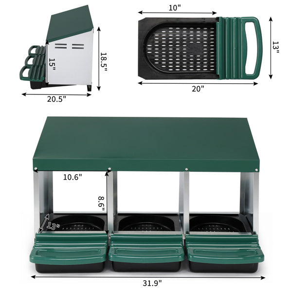 Three compartment Chicken Nesting Box