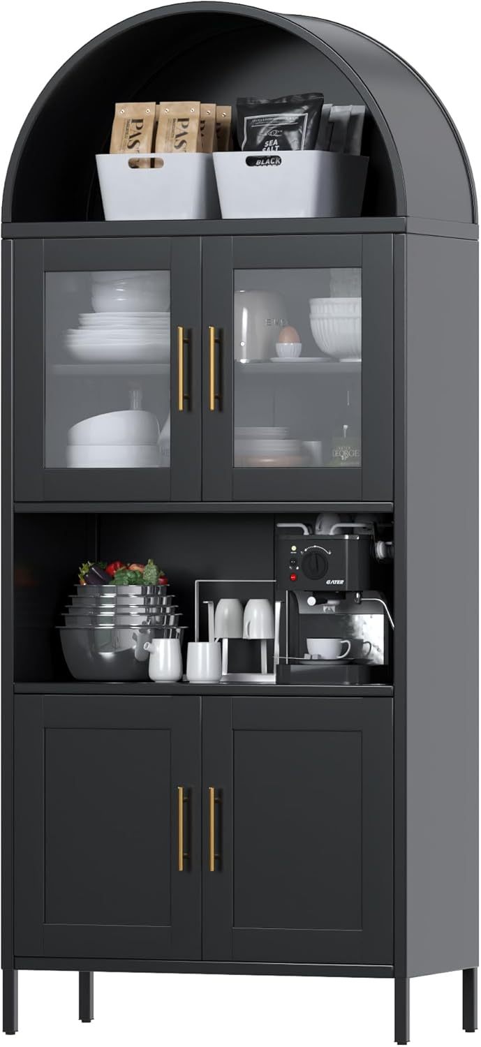 Tall Metal Arched Cabinet