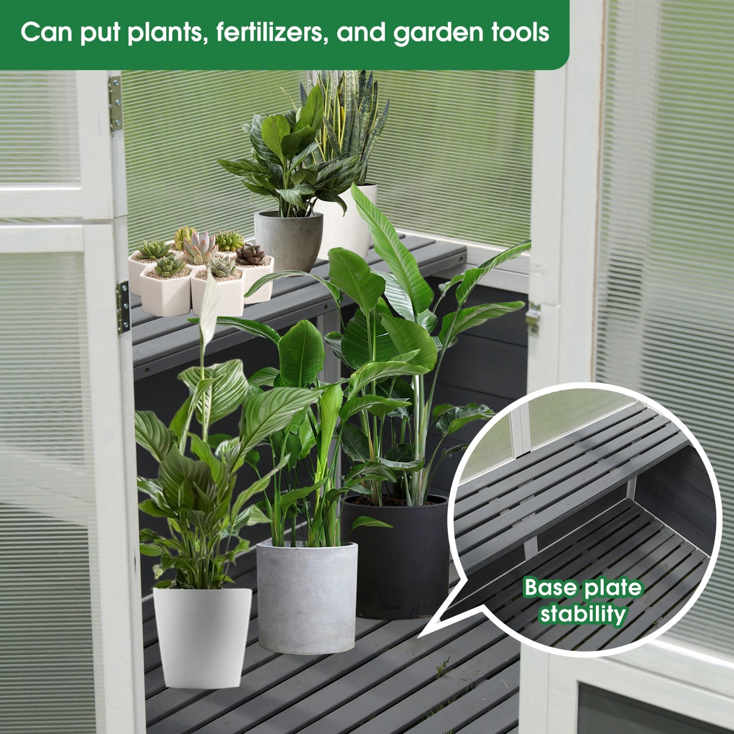 76x48x86Walk In Polycarbonate Greenhouse