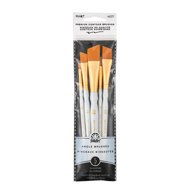 FOLKART ANGLE PAINT BRUSH SET 5CT