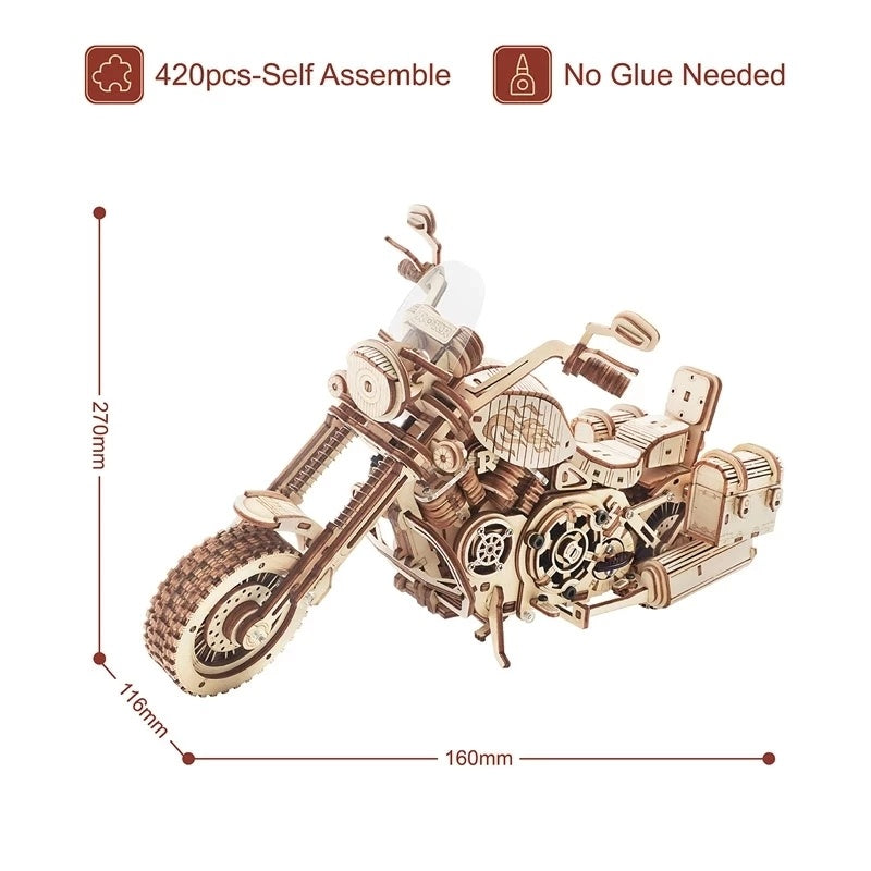 Motorcycle Wooden Puzzle STEM Kit
