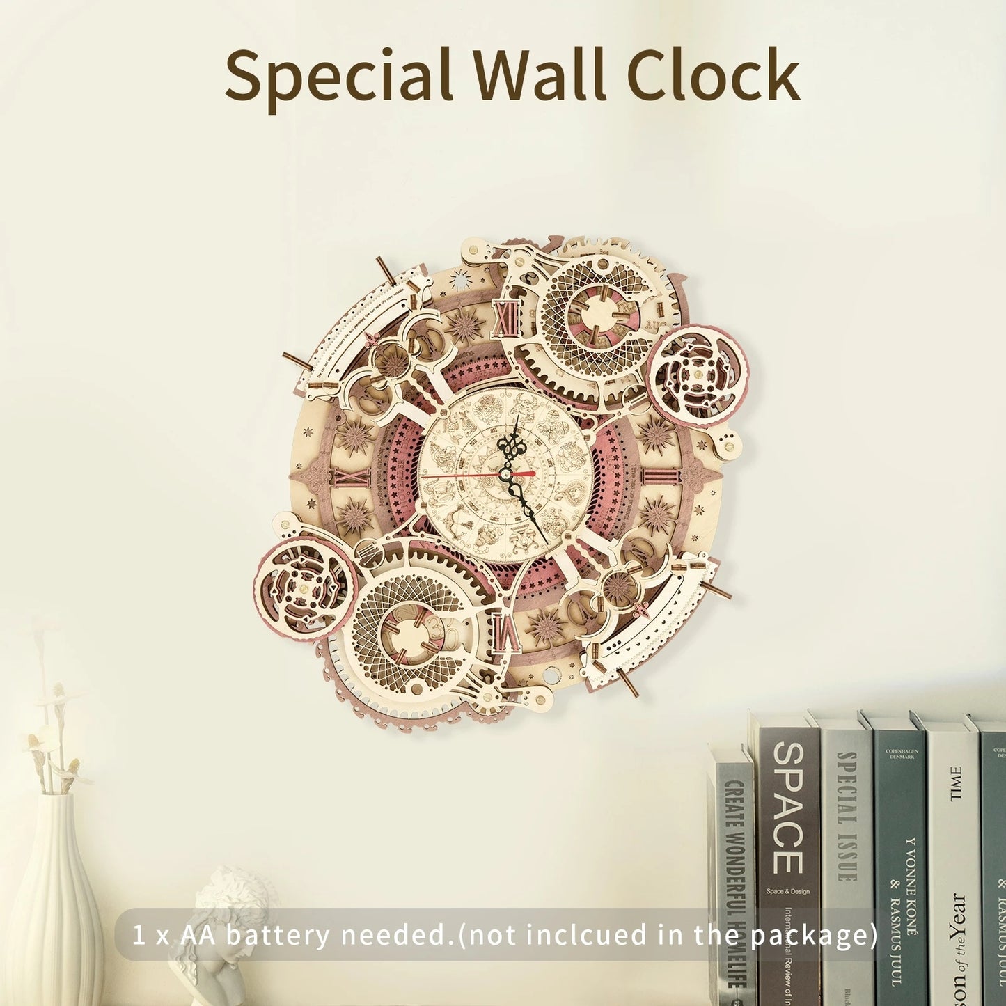 Robotime ROKR Zodiac Wall Clock 3D Wooden Puzzle