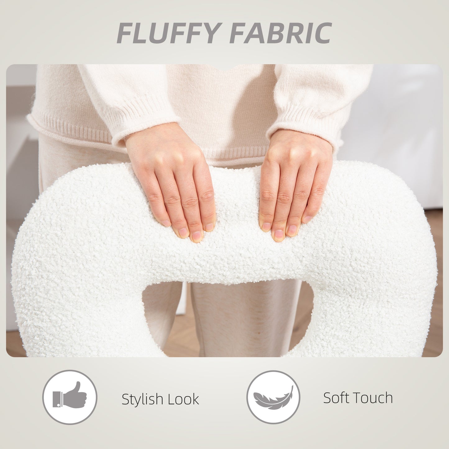 Teddy Fleece Heart Chair With Swivel Wheels