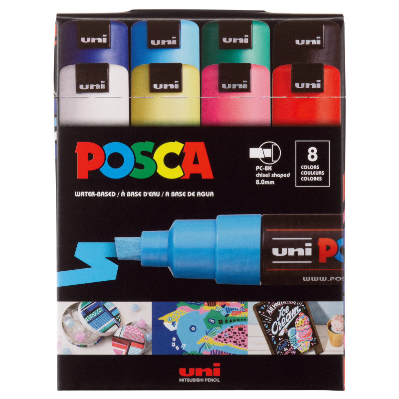 PC-8K PAINT MARKERS 8/ST ASST BROAD 8MM