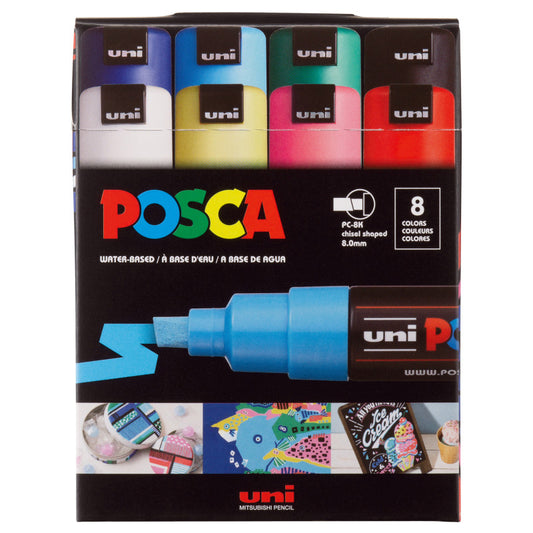 PC-8K PAINT MARKERS 8/ST ASST BROAD 8MM